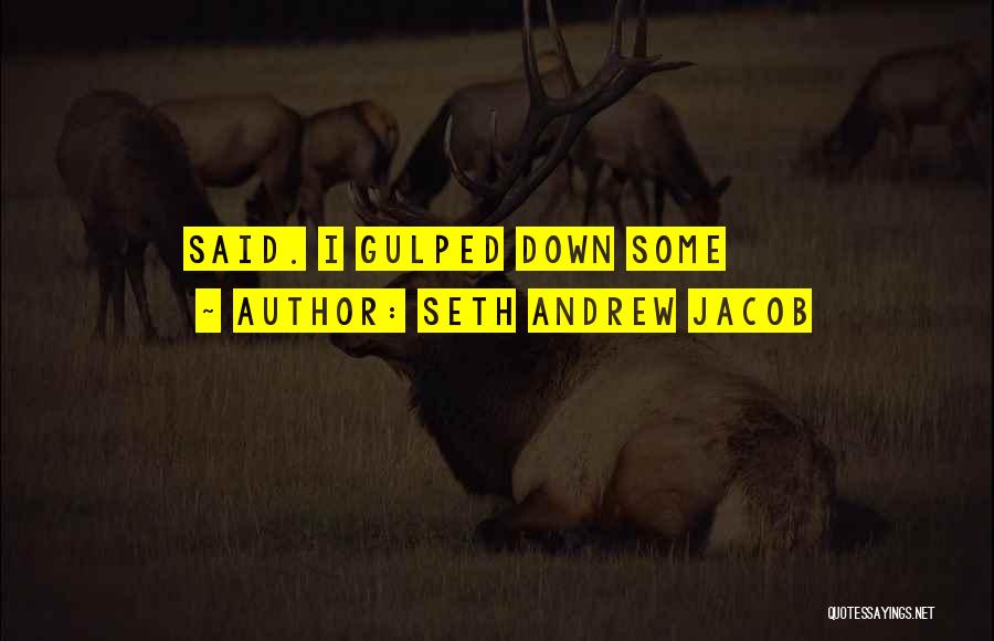 Seth Andrew Jacob Quotes: Said. I Gulped Down Some