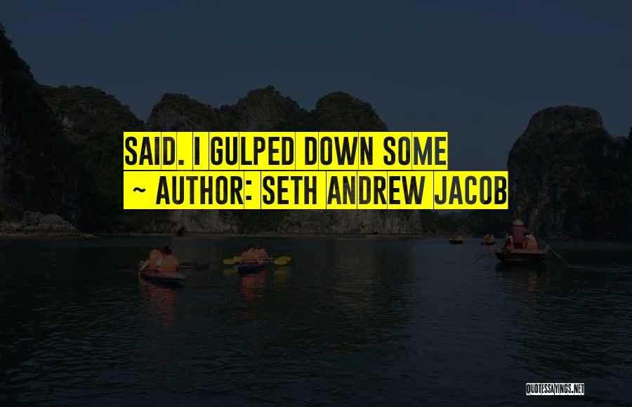 Seth Andrew Jacob Quotes: Said. I Gulped Down Some