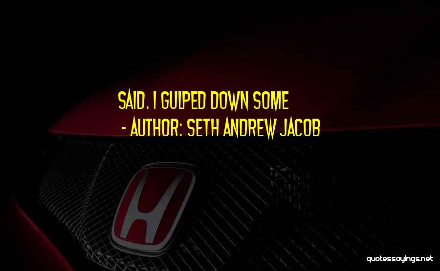 Seth Andrew Jacob Quotes: Said. I Gulped Down Some