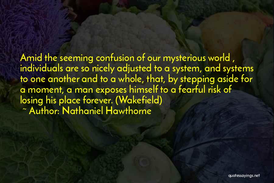 Nathaniel Hawthorne Quotes: Amid The Seeming Confusion Of Our Mysterious World , Individuals Are So Nicely Adjusted To A System, And Systems To
