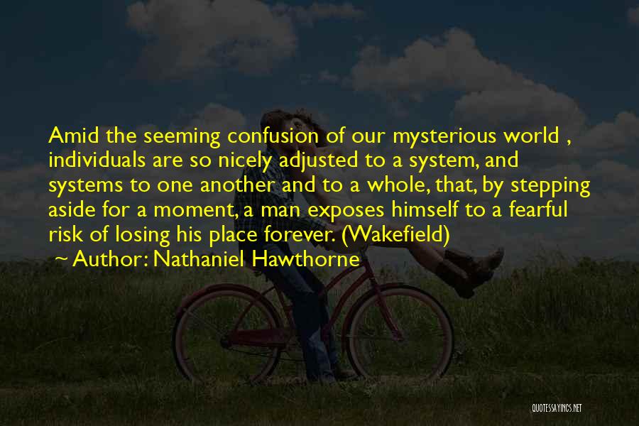 Nathaniel Hawthorne Quotes: Amid The Seeming Confusion Of Our Mysterious World , Individuals Are So Nicely Adjusted To A System, And Systems To