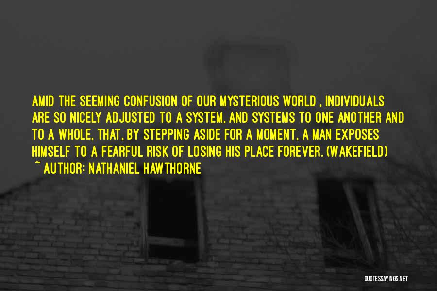 Nathaniel Hawthorne Quotes: Amid The Seeming Confusion Of Our Mysterious World , Individuals Are So Nicely Adjusted To A System, And Systems To