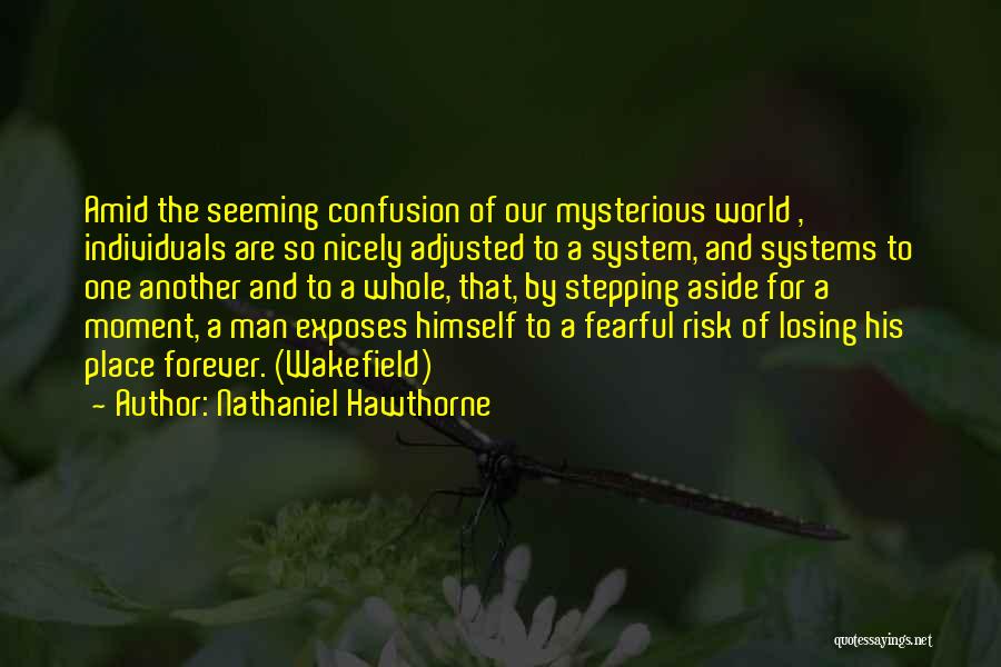 Nathaniel Hawthorne Quotes: Amid The Seeming Confusion Of Our Mysterious World , Individuals Are So Nicely Adjusted To A System, And Systems To