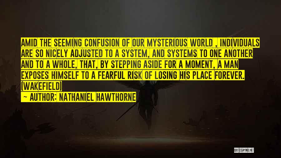 Nathaniel Hawthorne Quotes: Amid The Seeming Confusion Of Our Mysterious World , Individuals Are So Nicely Adjusted To A System, And Systems To