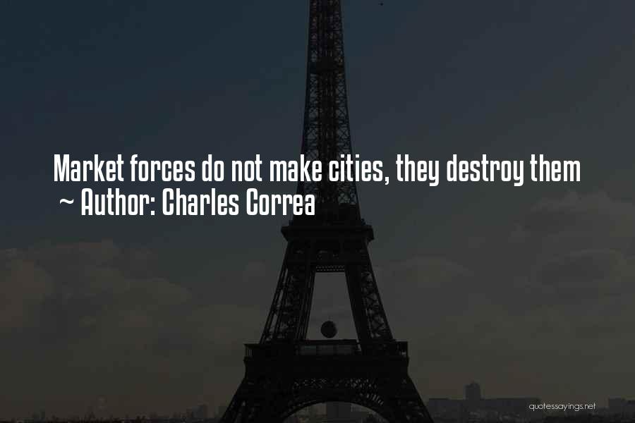 Charles Correa Quotes: Market Forces Do Not Make Cities, They Destroy Them