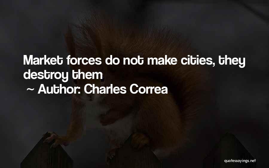 Charles Correa Quotes: Market Forces Do Not Make Cities, They Destroy Them