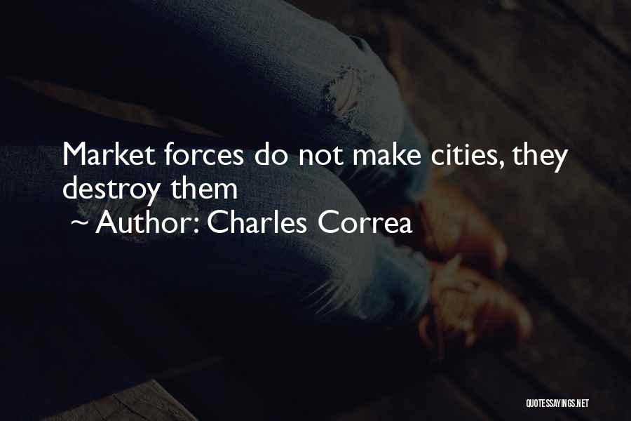 Charles Correa Quotes: Market Forces Do Not Make Cities, They Destroy Them