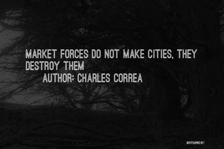 Charles Correa Quotes: Market Forces Do Not Make Cities, They Destroy Them