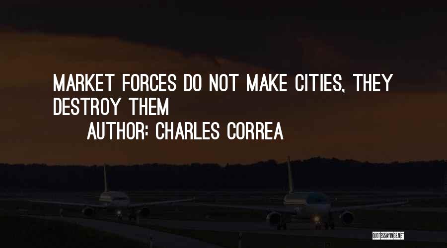 Charles Correa Quotes: Market Forces Do Not Make Cities, They Destroy Them