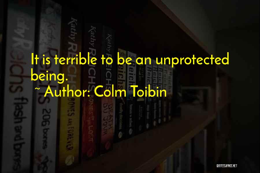 Colm Toibin Quotes: It Is Terrible To Be An Unprotected Being.