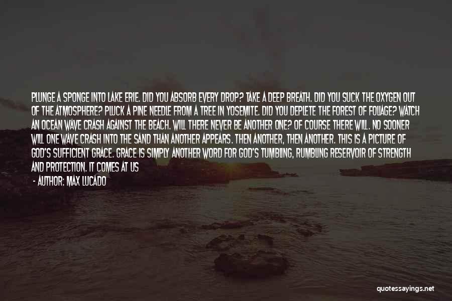 Max Lucado Quotes: Plunge A Sponge Into Lake Erie. Did You Absorb Every Drop? Take A Deep Breath. Did You Suck The Oxygen