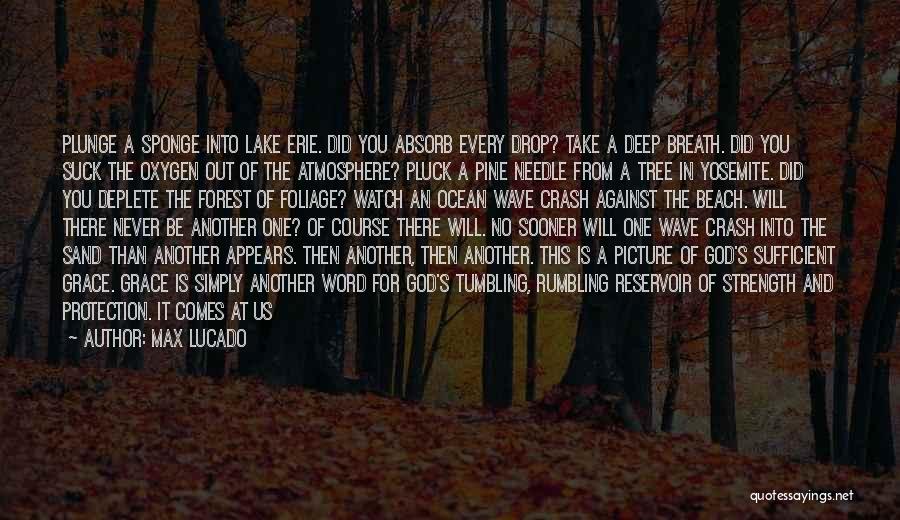 Max Lucado Quotes: Plunge A Sponge Into Lake Erie. Did You Absorb Every Drop? Take A Deep Breath. Did You Suck The Oxygen