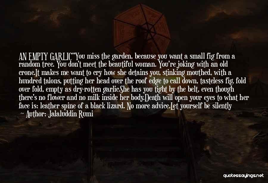 Jalaluddin Rumi Quotes: An Empty Garlicyou Miss The Garden, Because You Want A Small Fig From A Random Tree. You Don't Meet The