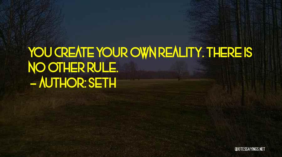 Seth Quotes: You Create Your Own Reality. There Is No Other Rule.