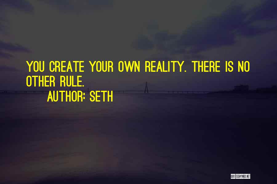 Seth Quotes: You Create Your Own Reality. There Is No Other Rule.