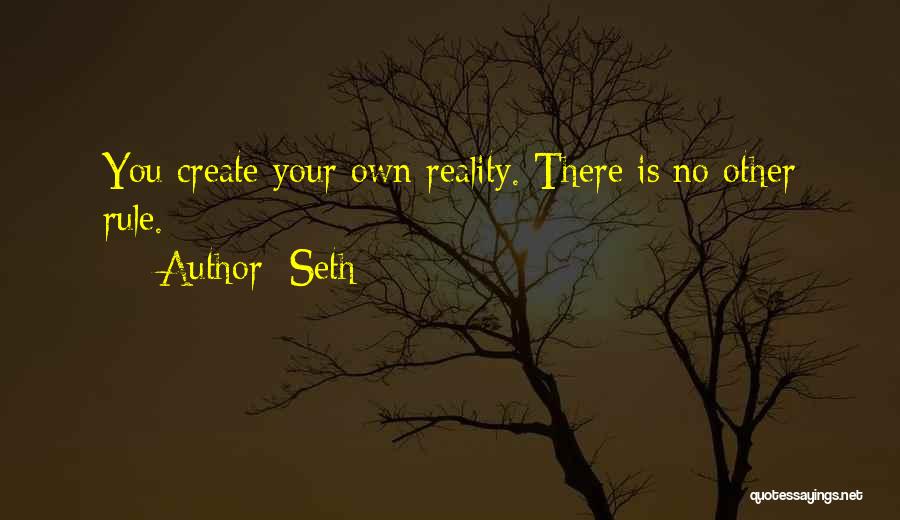 Seth Quotes: You Create Your Own Reality. There Is No Other Rule.