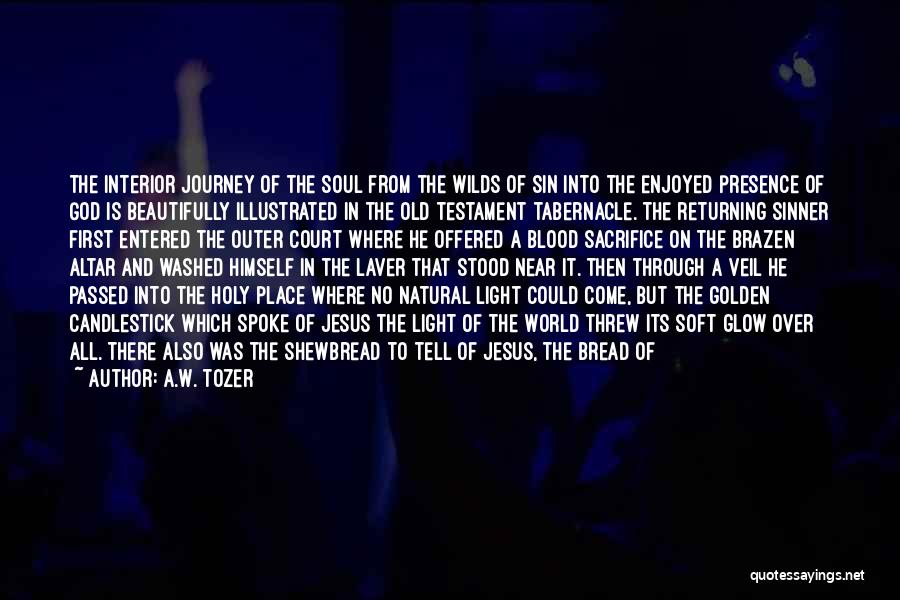 A.W. Tozer Quotes: The Interior Journey Of The Soul From The Wilds Of Sin Into The Enjoyed Presence Of God Is Beautifully Illustrated