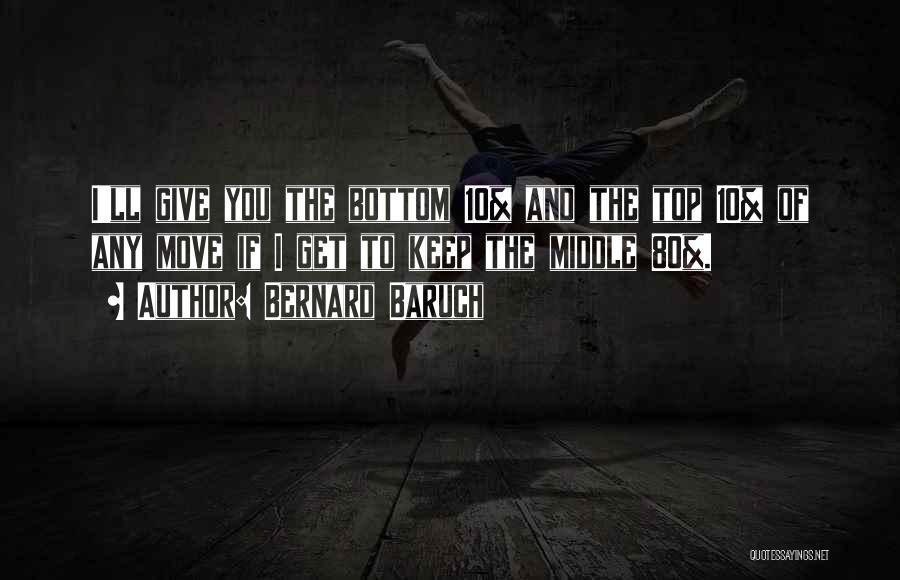 Bernard Baruch Quotes: I'll Give You The Bottom 10% And The Top 10% Of Any Move If I Get To Keep The Middle