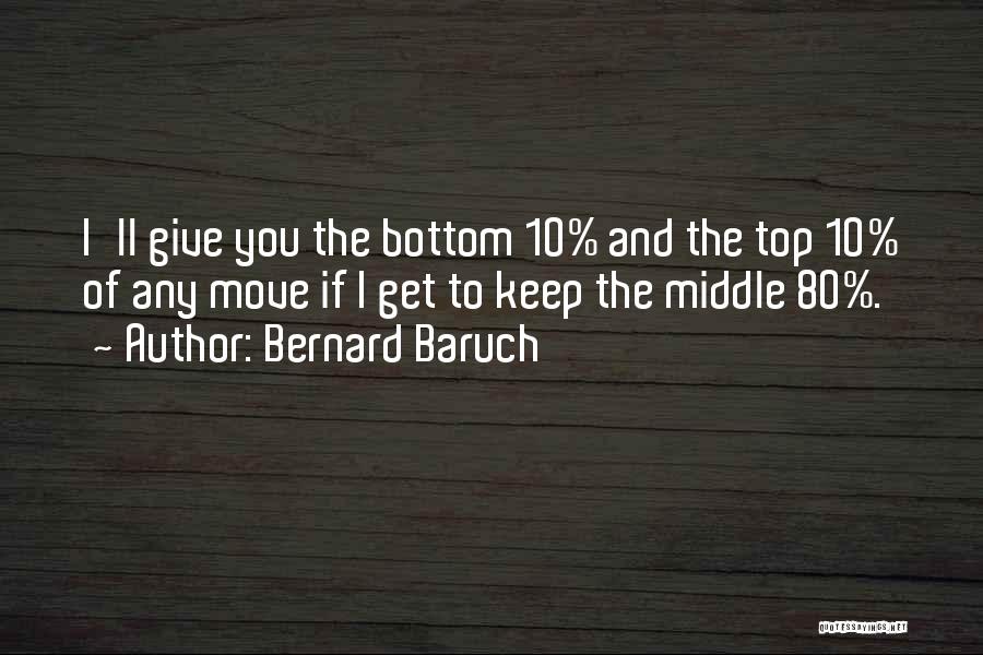 Bernard Baruch Quotes: I'll Give You The Bottom 10% And The Top 10% Of Any Move If I Get To Keep The Middle