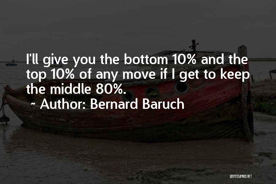 Bernard Baruch Quotes: I'll Give You The Bottom 10% And The Top 10% Of Any Move If I Get To Keep The Middle