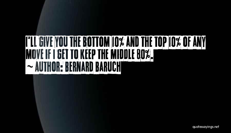 Bernard Baruch Quotes: I'll Give You The Bottom 10% And The Top 10% Of Any Move If I Get To Keep The Middle