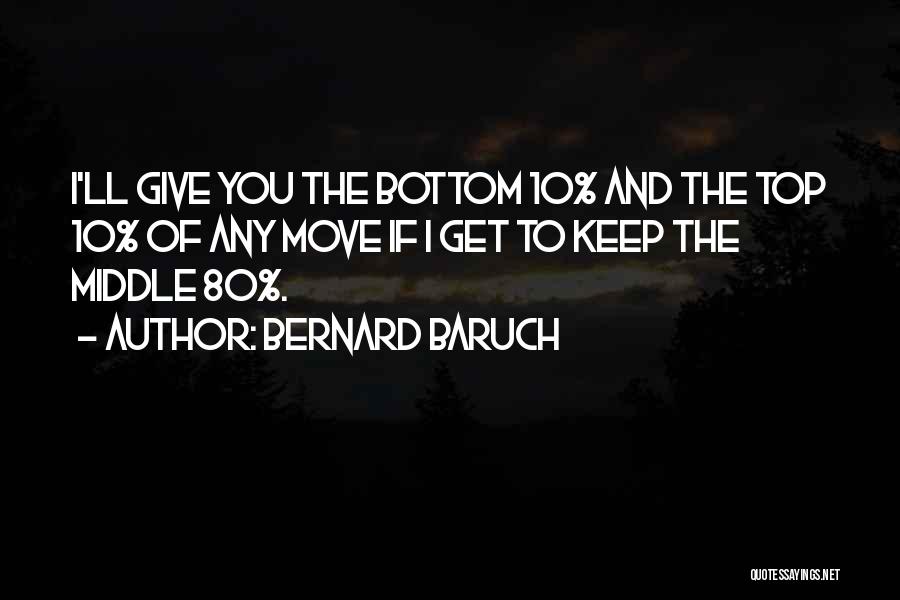 Bernard Baruch Quotes: I'll Give You The Bottom 10% And The Top 10% Of Any Move If I Get To Keep The Middle