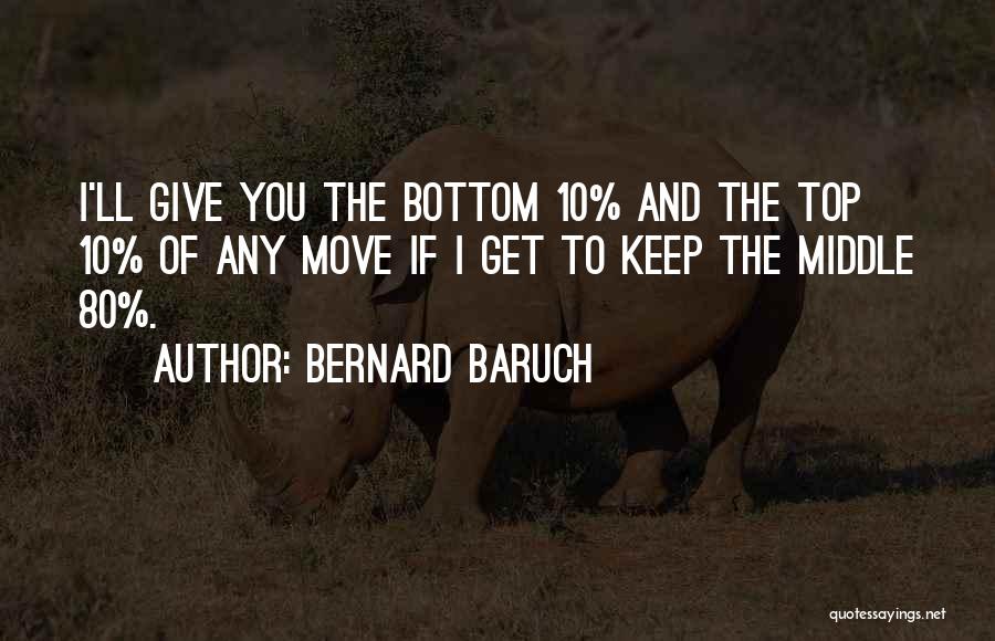 Bernard Baruch Quotes: I'll Give You The Bottom 10% And The Top 10% Of Any Move If I Get To Keep The Middle