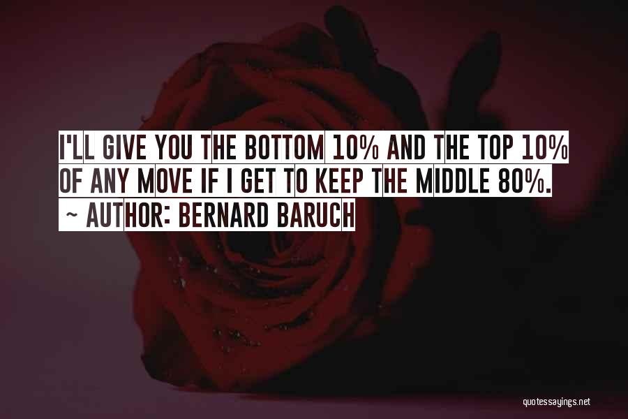 Bernard Baruch Quotes: I'll Give You The Bottom 10% And The Top 10% Of Any Move If I Get To Keep The Middle