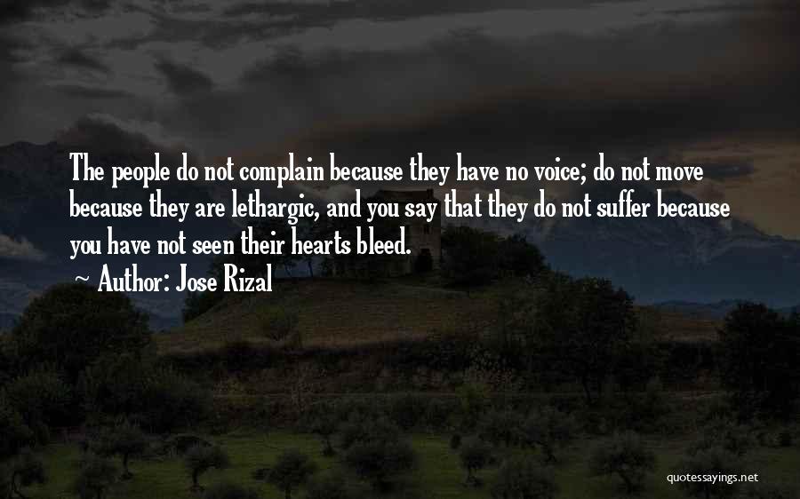 Jose Rizal Quotes: The People Do Not Complain Because They Have No Voice; Do Not Move Because They Are Lethargic, And You Say