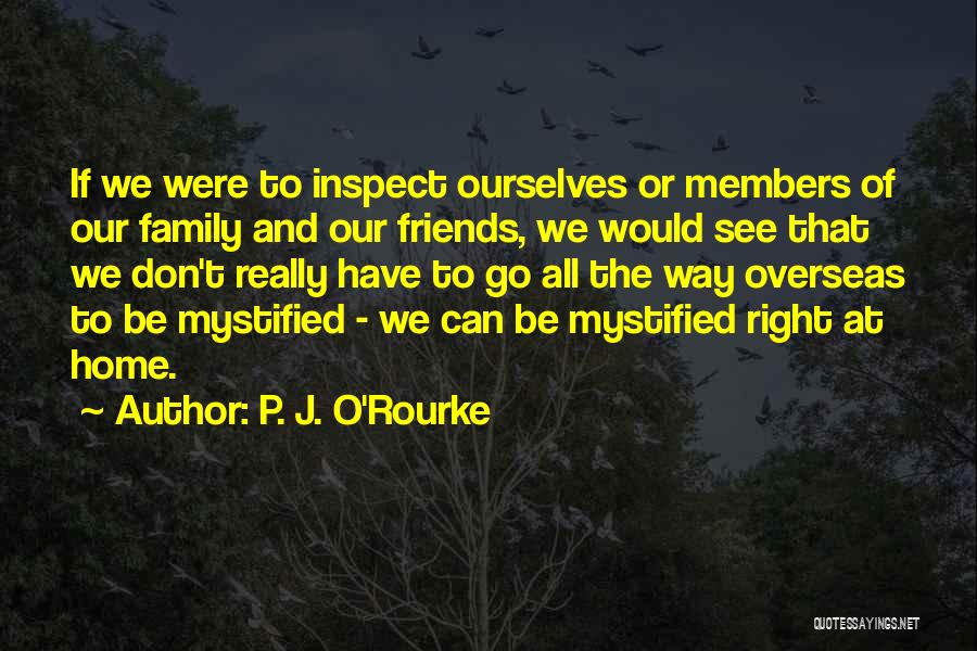 P. J. O'Rourke Quotes: If We Were To Inspect Ourselves Or Members Of Our Family And Our Friends, We Would See That We Don't
