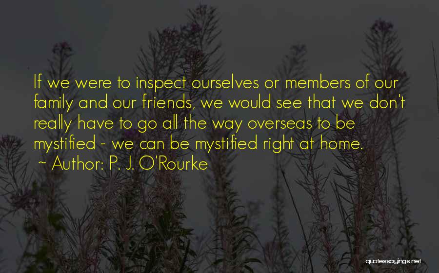 P. J. O'Rourke Quotes: If We Were To Inspect Ourselves Or Members Of Our Family And Our Friends, We Would See That We Don't