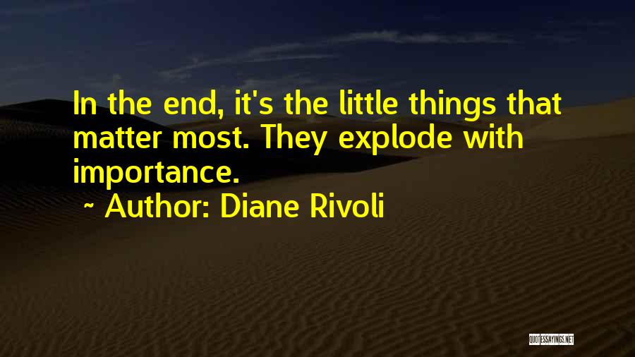 Diane Rivoli Quotes: In The End, It's The Little Things That Matter Most. They Explode With Importance.