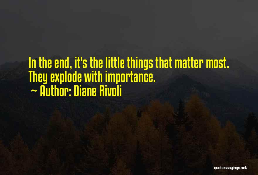 Diane Rivoli Quotes: In The End, It's The Little Things That Matter Most. They Explode With Importance.