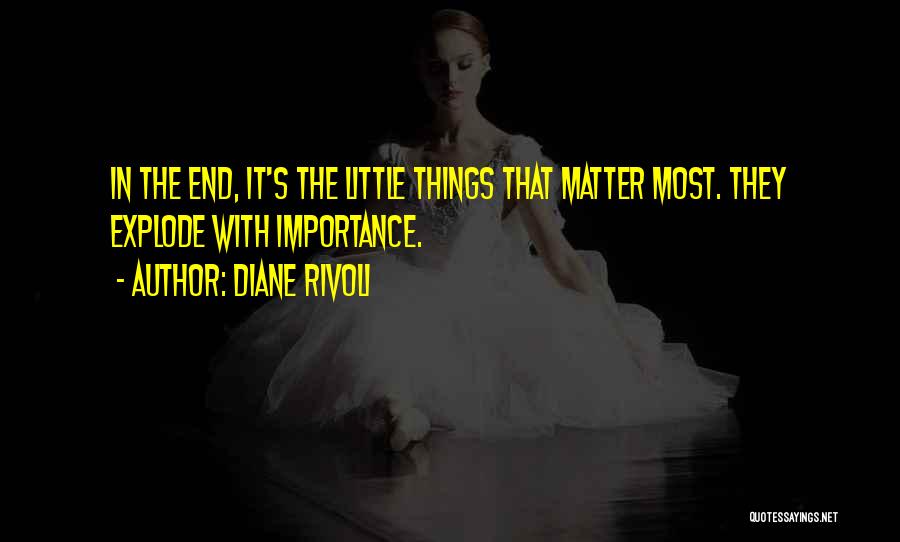 Diane Rivoli Quotes: In The End, It's The Little Things That Matter Most. They Explode With Importance.