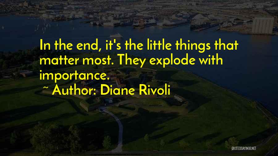 Diane Rivoli Quotes: In The End, It's The Little Things That Matter Most. They Explode With Importance.