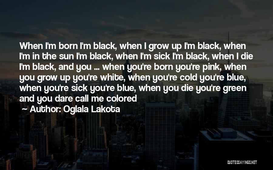 Oglala Lakota Quotes: When I'm Born I'm Black, When I Grow Up I'm Black, When I'm In The Sun I'm Black, When I'm