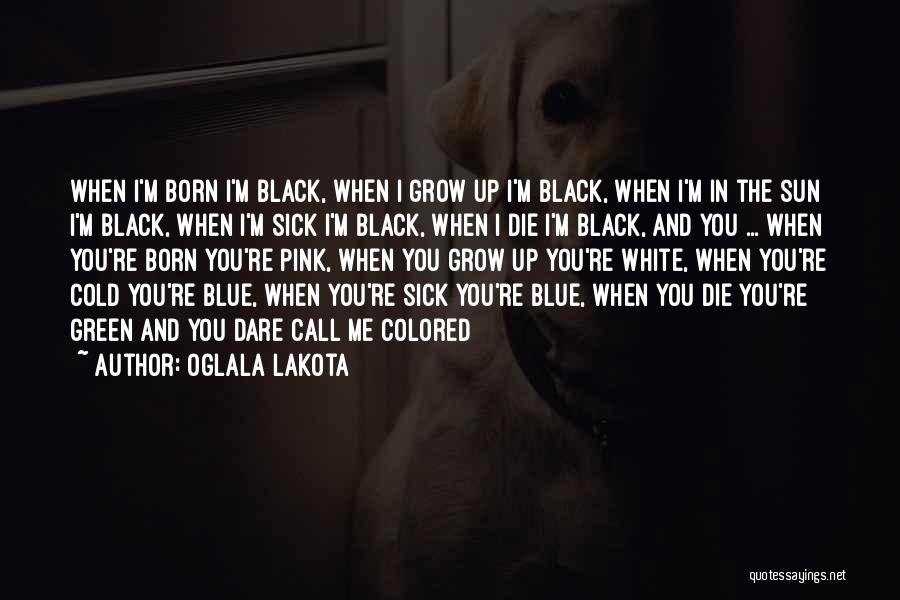 Oglala Lakota Quotes: When I'm Born I'm Black, When I Grow Up I'm Black, When I'm In The Sun I'm Black, When I'm