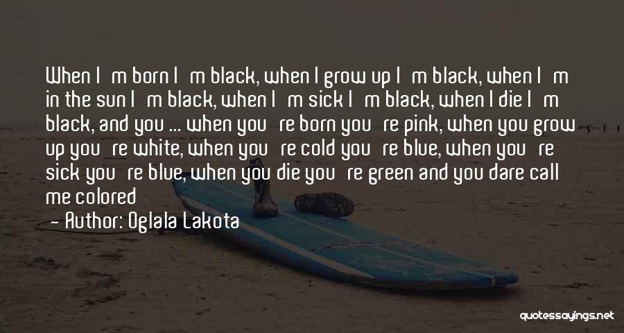 Oglala Lakota Quotes: When I'm Born I'm Black, When I Grow Up I'm Black, When I'm In The Sun I'm Black, When I'm