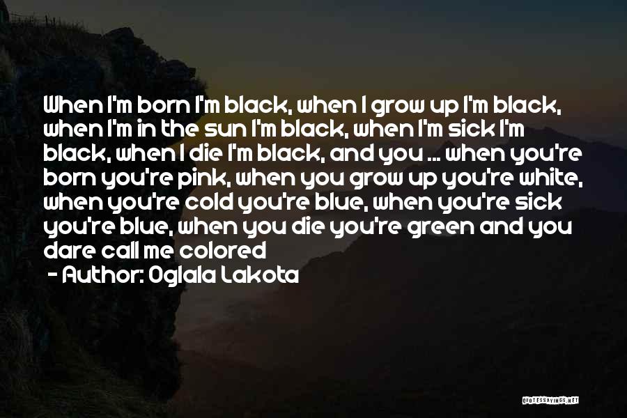 Oglala Lakota Quotes: When I'm Born I'm Black, When I Grow Up I'm Black, When I'm In The Sun I'm Black, When I'm
