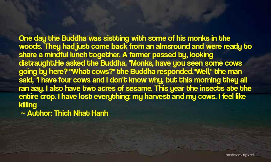 Thich Nhat Hanh Quotes: One Day The Buddha Was Sistting With Some Of His Monks In The Woods. They Had Just Come Back From