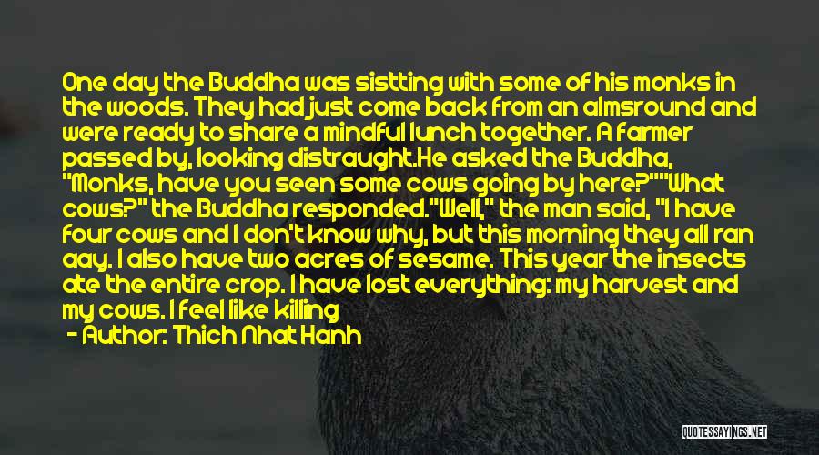 Thich Nhat Hanh Quotes: One Day The Buddha Was Sistting With Some Of His Monks In The Woods. They Had Just Come Back From