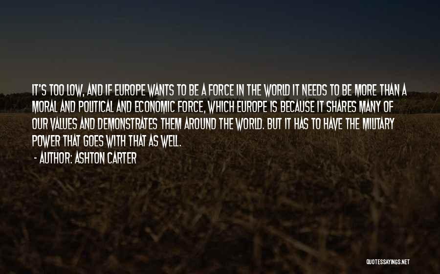 Ashton Carter Quotes: It's Too Low, And If Europe Wants To Be A Force In The World It Needs To Be More Than