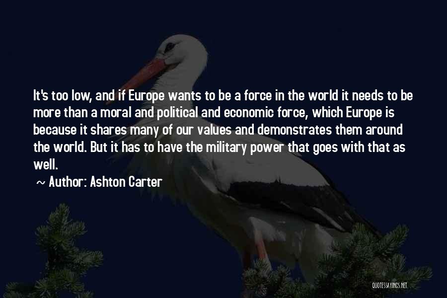 Ashton Carter Quotes: It's Too Low, And If Europe Wants To Be A Force In The World It Needs To Be More Than