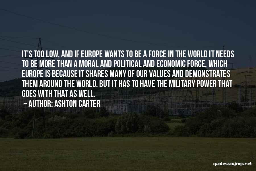 Ashton Carter Quotes: It's Too Low, And If Europe Wants To Be A Force In The World It Needs To Be More Than