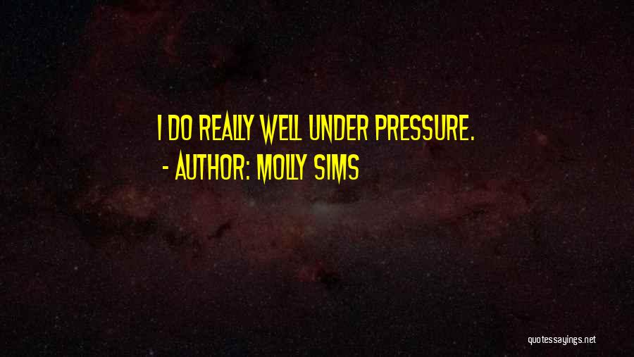 Molly Sims Quotes: I Do Really Well Under Pressure.
