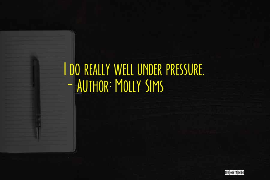 Molly Sims Quotes: I Do Really Well Under Pressure.