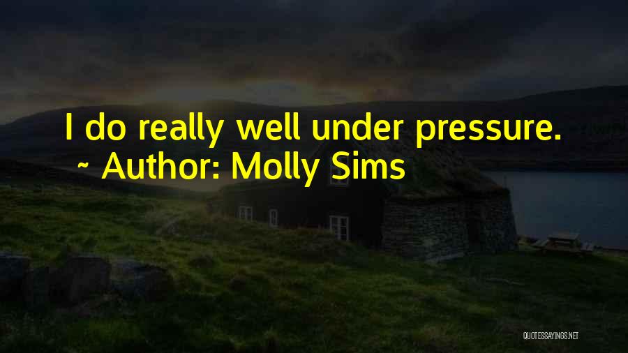 Molly Sims Quotes: I Do Really Well Under Pressure.