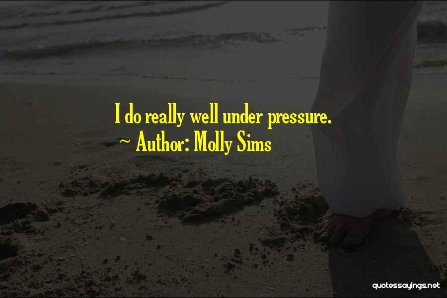 Molly Sims Quotes: I Do Really Well Under Pressure.