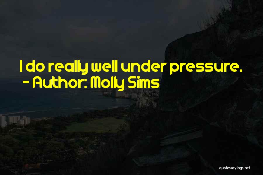 Molly Sims Quotes: I Do Really Well Under Pressure.