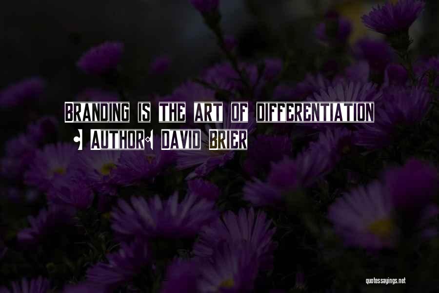 David Brier Quotes: Branding Is The Art Of Differentiation